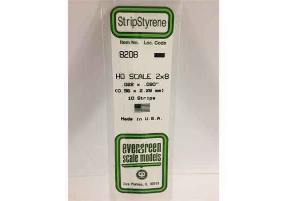 Evergreen 8208 Maßstab 1:87: Leisten, 350x0,6x2,3 mm, 10 Stück | Bild 2