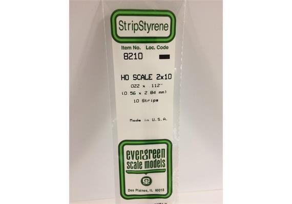 Evergreen 8210 Maßstab 1:87: Leisten, 350x0,6x2,8 mm, 10 Stück | Bild 2