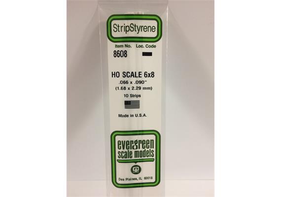 Evergreen 8608 Maßstab 1:87: Leisten, 350x1,7x2,3 mm, 10 Stück | Bild 2