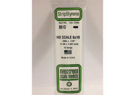 Evergreen 8610 Maßstab 1:87: Leisten, 350x1,7x2,8 mm, 10 Stück | Bild 2