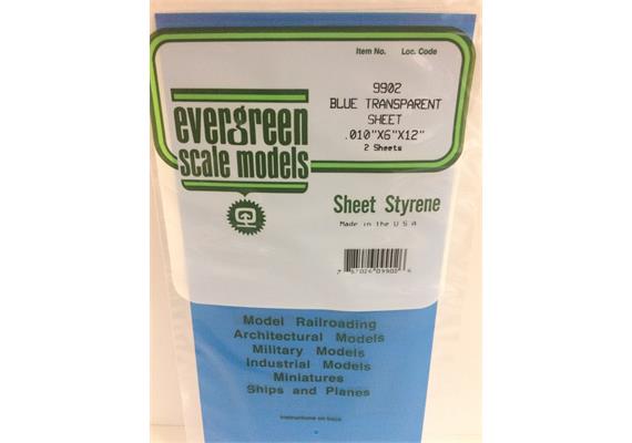 Evergreen 9902 Blaue Polystyrolplatten, 2 Stück, 0,25x152,4x304,8 mm | Bild 2