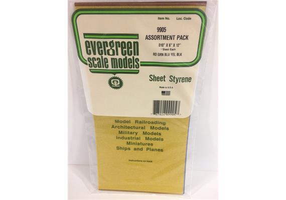 Evergreen 9905 Farbige Polystyrolplatten, 5 Stück, 0,25x152,4x304,8 mm | Bild 2