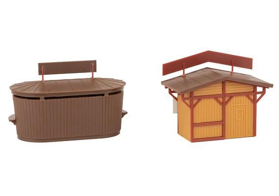 Faller 134002 2 Weihnachtsmarktbuden mit beleuchtetem Weihnachtsbaum - H0 (1:87) | Bild 3