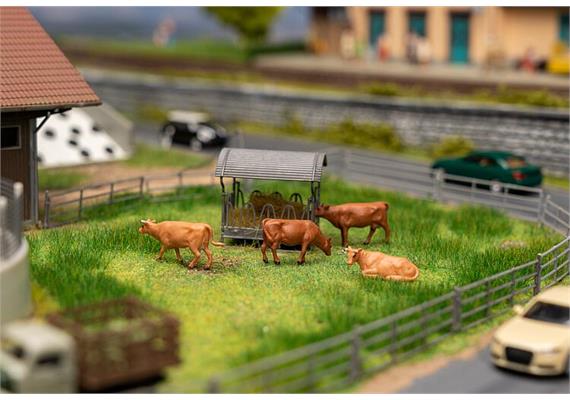 Faller 180235 Figuren-Set mit Mini-Sound-Effekt Kühe - H0 (1:87) | Bild 1