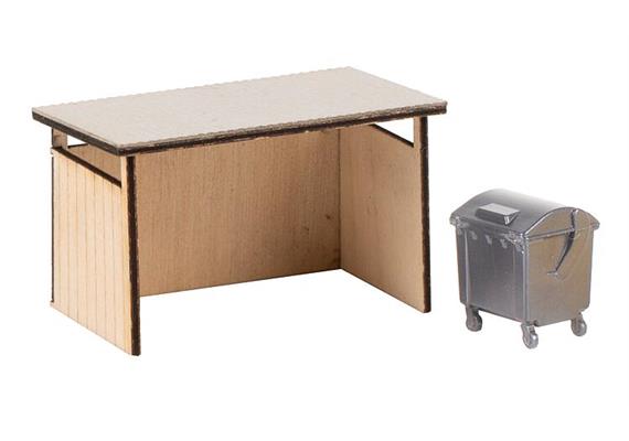 Faller 180300 Mülltonnenunterstand mit Wertstoffbehälter - H0 (1;87) | Bild 2