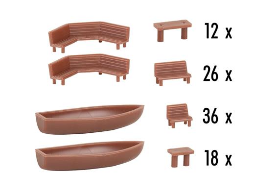 Faller 272439 64 Bänke und 30 Tische - N (1:160) | Bild 2