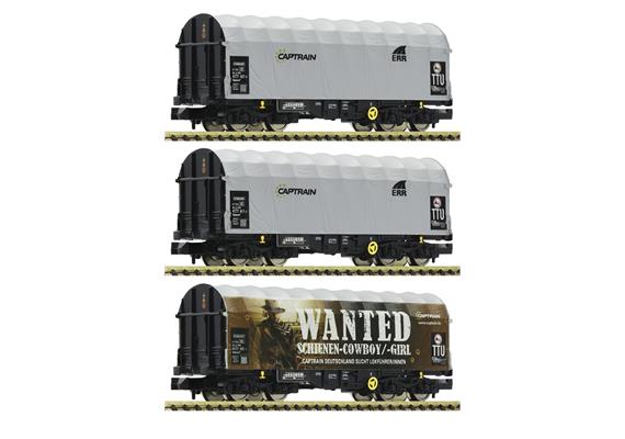 Fleischmann 837932 3-tlg. Set: Schiebeplanenwagen, Captrain