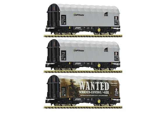 Fleischmann 837932 3-tlg. Set: Schiebeplanenwagen, Captrain