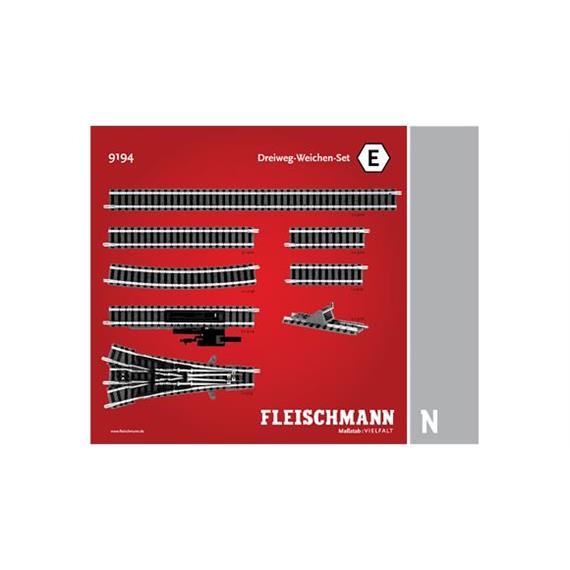 Fleischmann 9194 3-Weg-Weichen-Set E - Spur N (1:160)