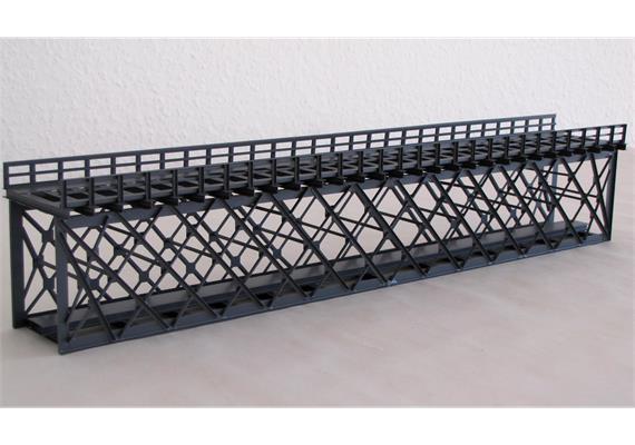 HACK 11800 HO Kasten-Unterzugbrücke (Reichenau) 48cm grau KU48, Fertigmod. aus Weissblech | Bild 1