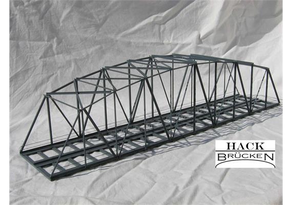 HACK 13500 Bogenbrücke 50 cm 2-gleisig grau, B50-2 Fertigmodell aus Weissblech - H0 (1:87)