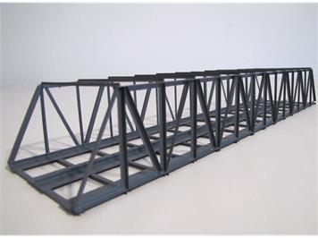 HACK 21210 Kastenbrücke lang 35 cm 2gleisig grau, KN35-2 Fertigmodell aus Weissblech - N
