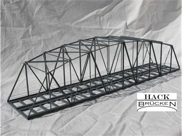 HACK 13500 HO Bogenbrücke 50 cm 2-gleisig grau, B50-2 Fertigmodell aus Weissblech
