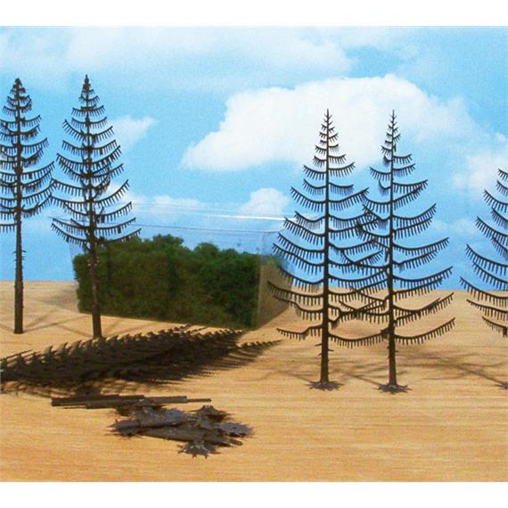 Heki 1970 15 Bäume im Bausatz kpl. (10 Rohlinge 18 - 22 cm mit Flocken)
