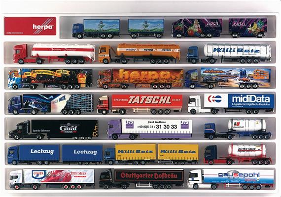 Herpa 029254 LKW Schaukasten, Vitrine für Sammler weiss, Eurolänge, 64,5cm x 45cm x 3,5cm