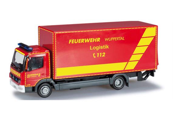 Herpa 091435 Mercedes-Benz Atego Koffer-LKW mit Ladebordwand "Feuerwehr Wuppertal, GW Log.