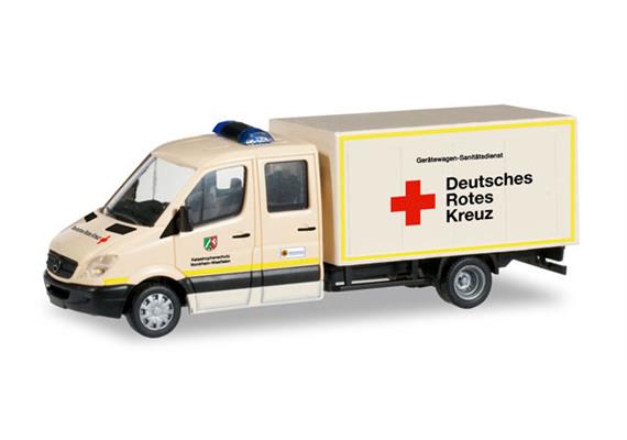 Herpa 091961 Mercedes-Benz Sprinter Doppelkabine mit Kofferaufbau "DRK Katastrophenschu HO