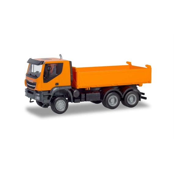 Herpa 309998 IVECO TRAKKER 6X6 BAUKIPPER-LKW, ORANGE - H0 (1:87)