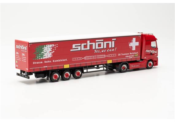 Herpa 316446 Renault T facelift Gardinenplanen-Sattelzug "Schöni International" - H0 | Bild 2