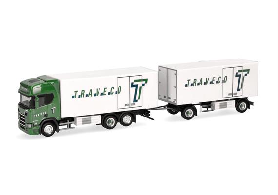 Herpa 317788 CR 20 HD Kühlkoffer-Hängerzug Traveco (CH) - H0 (1:87) | Bild 1