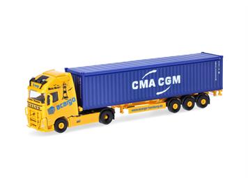 Herpa 318822 Volvo FH GI. XL Container- Sattelzug "acargo/CMA-CGM" - Massstab 1:87