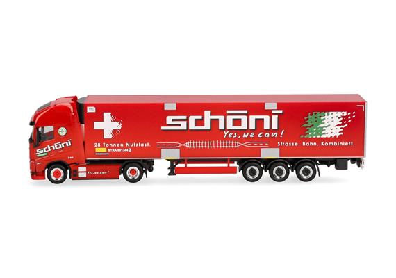 Herpa 319706 Volvo FH GL XL 2020 Electric Kühlkoffer-Sattelzug "Schöni" - H0 (1:87) | Bild 4