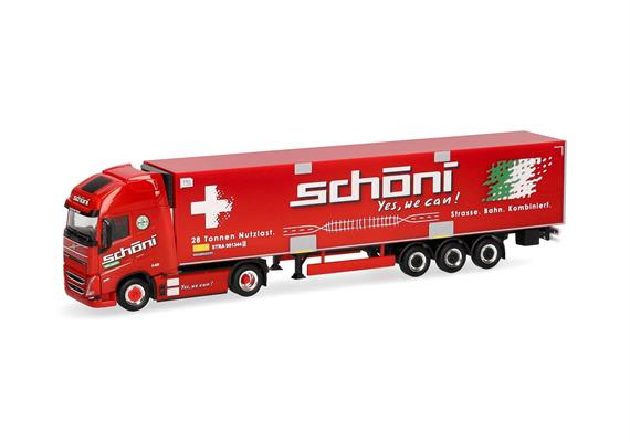 Herpa 319706 Volvo FH GL XL 2020 Electric Kühlkoffer-Sattelzug "Schöni" - H0 (1:87) | Bild 1