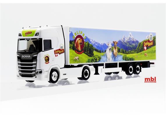 Herpa 950848 Scania CS 20 Kühlkoffer-Sattelzug "Delipet AG / Lady Sina" - H0 (1:87) | Bild 1