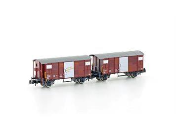Hobbytrain 24202 2tlg. Güterwagen Set K2 SBB braun, Ep.IV - N 1:160