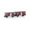 Hobbytrain H24254 BLS 2 gedeckte Güterwagen, 1x K2 und 1x K3, braun, Ep. IV - N (1:160)