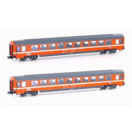 Hobbytrain H25501 SBB 2er Set Personenwagen Bpm, 2.Kl. (UIC Z1), orange, Ep.V - N (1:160)