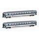 Hobbytrain H25502 SBB 2er Set Personenwagen Bpm, 2.Klasse UIC Z1, grün-grau, Ep. V-VI - N