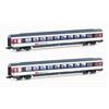 Hobbytrain H25503 SBB 2er Set Personenwagen Bpm, 2.Kl. (UIC Z1), schwarz-weiss, Ep.VI - N