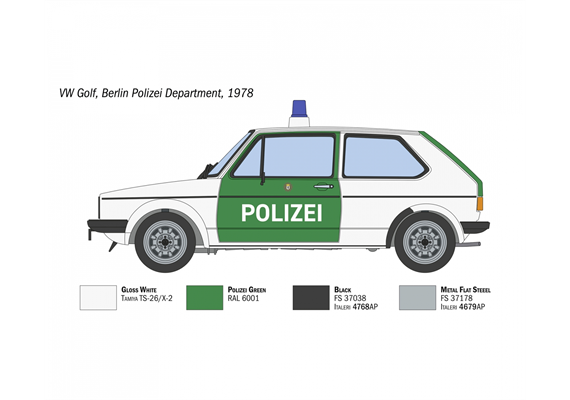 Italeri 03666 VW Golf “POLIZEI” - Massstab 1:24 | Bild 2