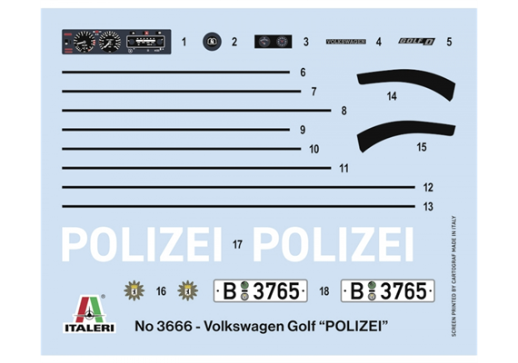 Italeri 03666 VW Golf “POLIZEI” - Massstab 1:24 | Bild 4