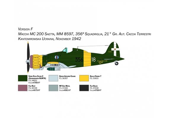 Italeri 2767 Macchi MC. 200 Series XXI-XXIII - Massstab 1:48 | Bild 6