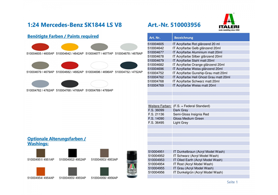 Italeri 3956 Mercedes-Benz SK1844 LS V8 - Massstab 1:24 | Bild 3
