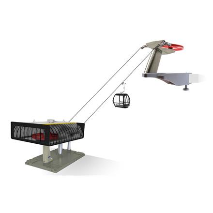 Jägerndorfer 84383 D-Line Spielset Umlaufseilbahn schwarz/gelb - Massstab 1:32