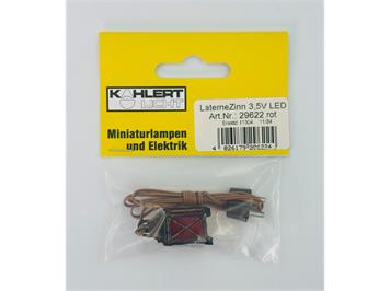 Kahlert 29622 LED-Laterne Zinn, rotes Glas, 2 cm