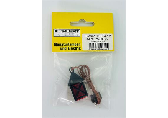 Kahlert 296805 Laterne aus Kunststoff mit LED rot, 3 cm