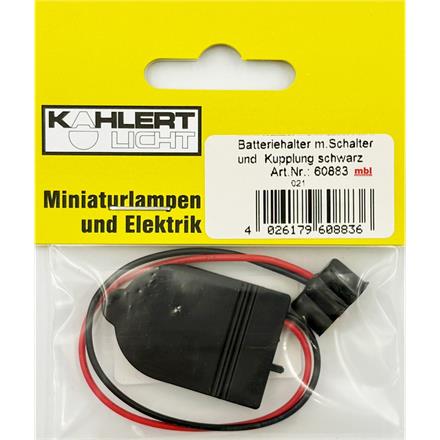 Kahlert 60883 Batteriehalter schwarz mit Kupplung und An/Aus-Schalter (ohne Batterie)