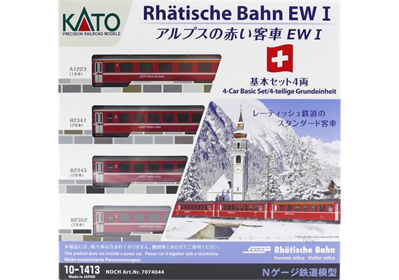 Kato 10-1413 RhB Einheitswagen-Grundset EWI 4-teilig - N (1:160)