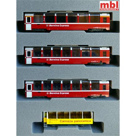 Kato 10-1656 Bernina-Express 4-teiliges Wagenset mit Aussichtswagen - N (1:160)