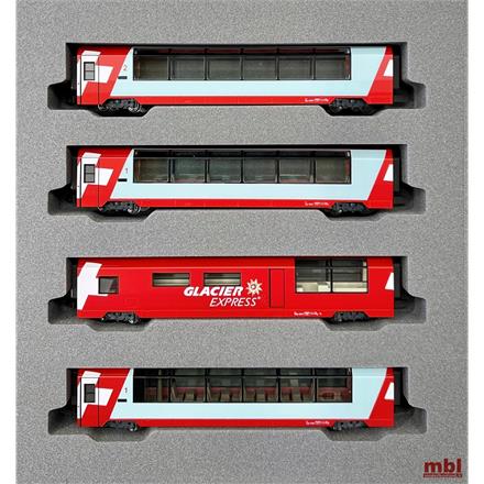 Kato 10-2027 Glacier Express Personenwagen-Set 4-tlg RhB - N (1:160)