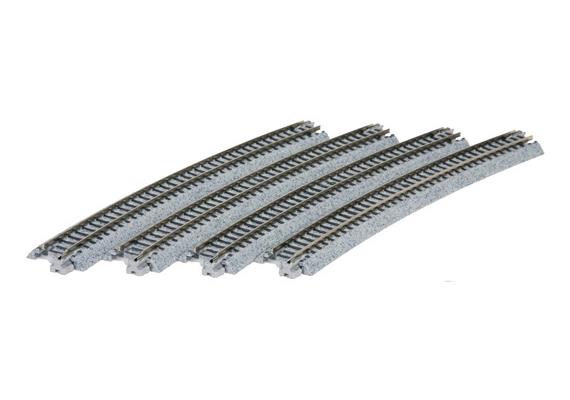 Kato 20-150 Gleis gebogen R 718-15°, 4 Stück - N (1:160)