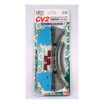 Kato 20-891 CV-2 Weichen Set, 2 Weichen li+re, 2 gebogene Gleise - N (1:160)