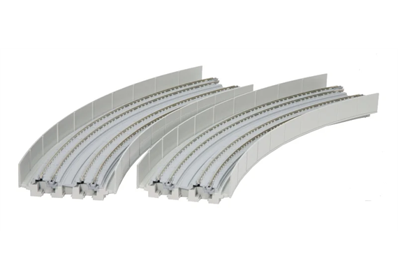 Kato 7077106 (20-544) 1x Viadukt-NBS 2-gl. m. geb.Gleis R414/381-45°, 2 Stück | Bild 1