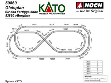 Kato 7079840 Gleispaket zum Fertiggelände Bergün - N (1:160)