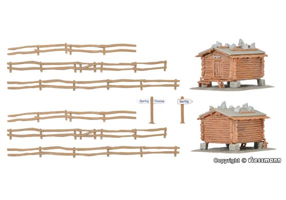 Kibri 37028 Stadel mit Zaun "Sertig" - N (1:160) | Bild 2