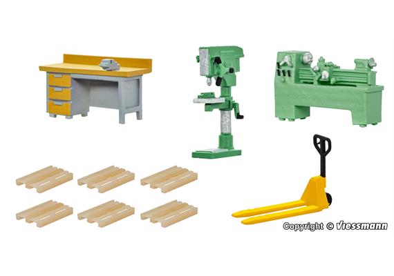 Kibri 37495 Set Werkstatteinrichtung, Fertigmodell - N (1:160)